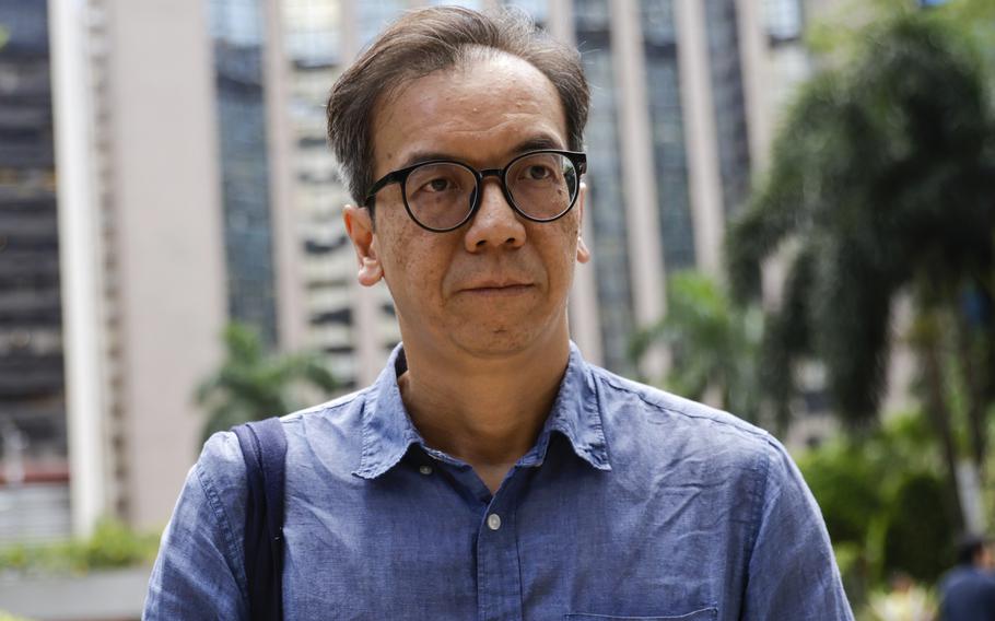 Chung Pui-kuen, the former chief editor of Hong Kong's now shuttered pro-democracy news outlet Stand News, arrives at the Wanchai District Court ahead of the final sentencing of Stand News sedition case in Wan Chai district court in Hong Kong on Thursday, Sept. 26, 2024. 