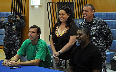 Major League great Randy Johnson and TV star Dennis Haysbert meet fans at  Yokosuka