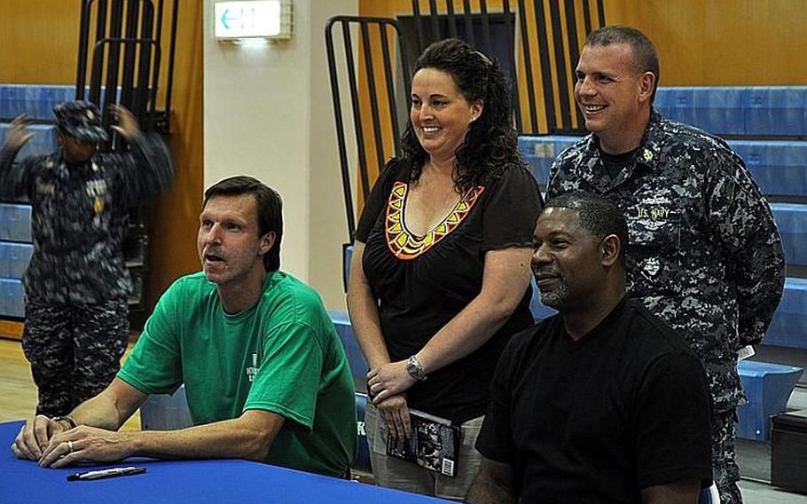 Major League great Randy Johnson and TV star Dennis Haysbert meet fans at  Yokosuka