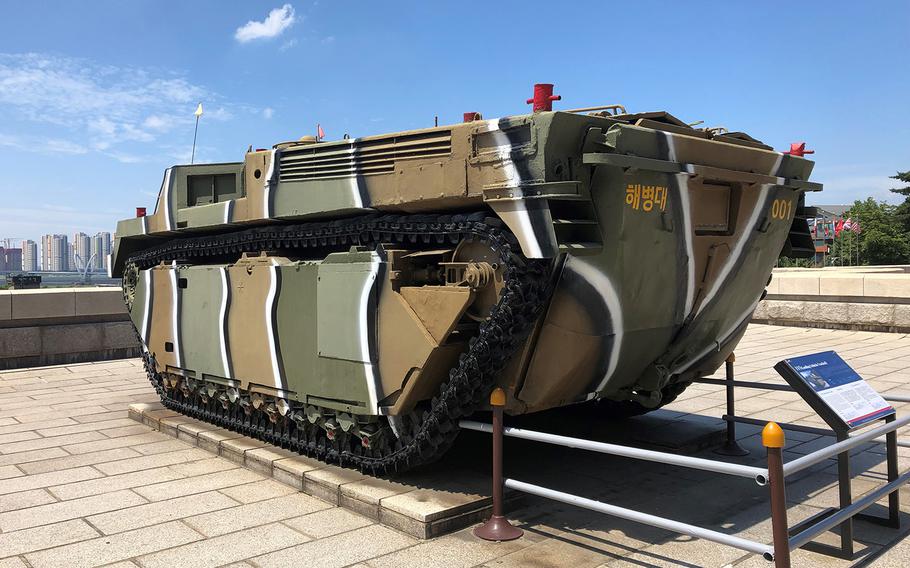 A landing craft used by the Marines during the September 1950 Incheon landing is among the displays at a museum devoted to the pivotal operation in the South Korean port city.