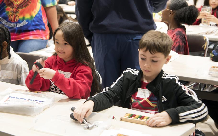 DODEA elementary students learn soroban, a Japanese math skill, in Okinawa, Japan. 