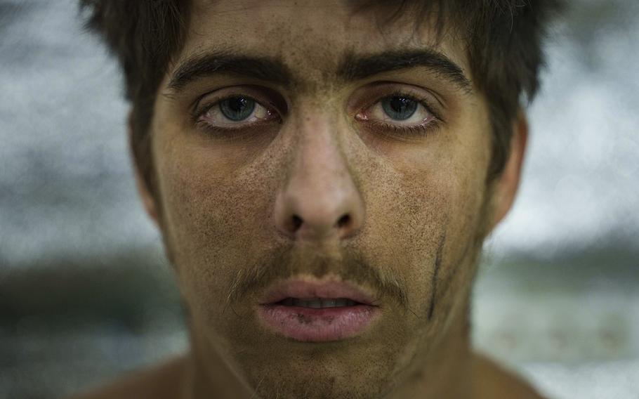 A shell-shocked Ukrainian soldier of the Azov brigade near Toretsk, Donetsk region, Ukraine, on Sept. 24, 2024. 