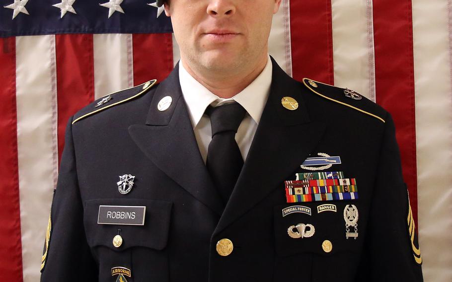 Army Sgt. 1st Class Elliott J. Robbins, 31, a Green Beret medical sergeant from Utah, died from noncombat injuries in southern Helmand province on June 30, 2019.