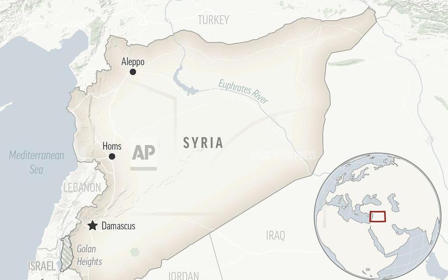 A map of Syria and its location in the Middle East