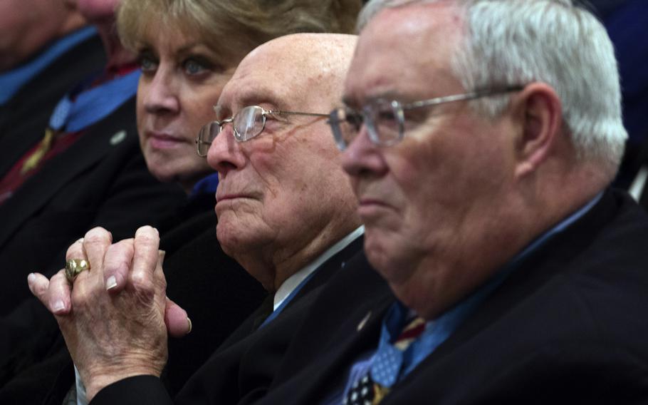 During the Citizen Honors award ceremony at Arlington National Cemetery on Medal of Honor Day, March 25, 2014.