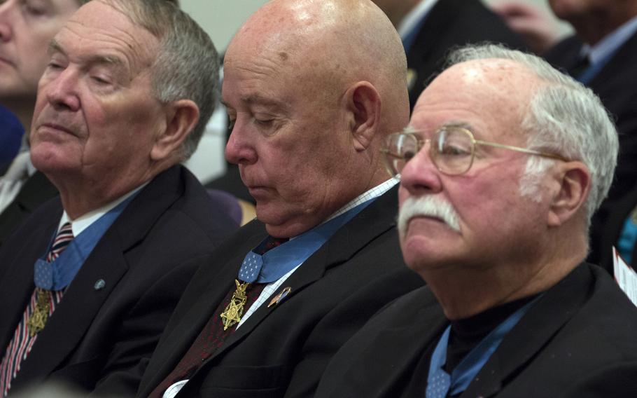 During the Citizen Honors award ceremony at Arlington National Cemetery on Medal of Honor Day, March 25, 2014.