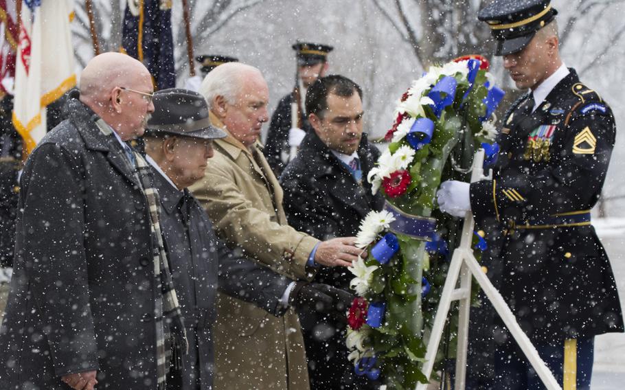 A wreath-laying ceremony at Arlington National Cemetery on Medal of Honor Day, March 25, 2014.