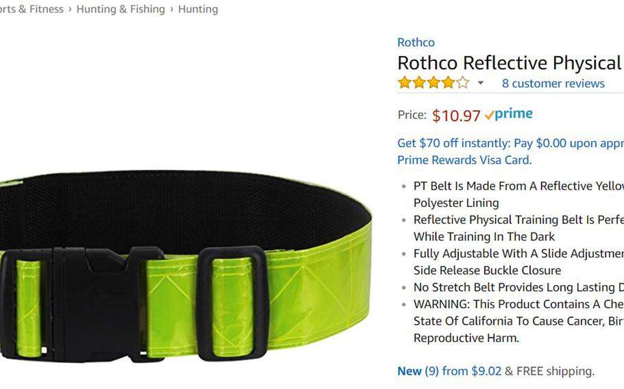 PT belt — much like the kind mocked in the military — sold for $30 at Urban  Outfitters