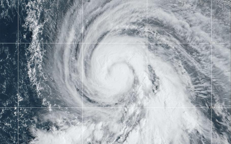 Satellite image of Hurricane Kirk on Wednesday, Oct. 2, 2024.