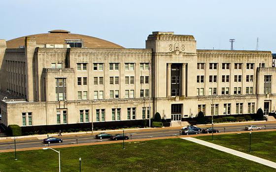 A courthouse in downtown Norfolk, Virginia. 