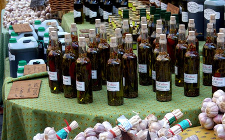 Provençal specialties on sale at the Wednesday morning market in St. Rémy.