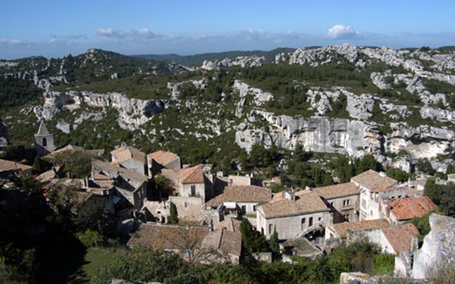 A view of the village of Les Baux and the surrounding countryside from its castle ruins.