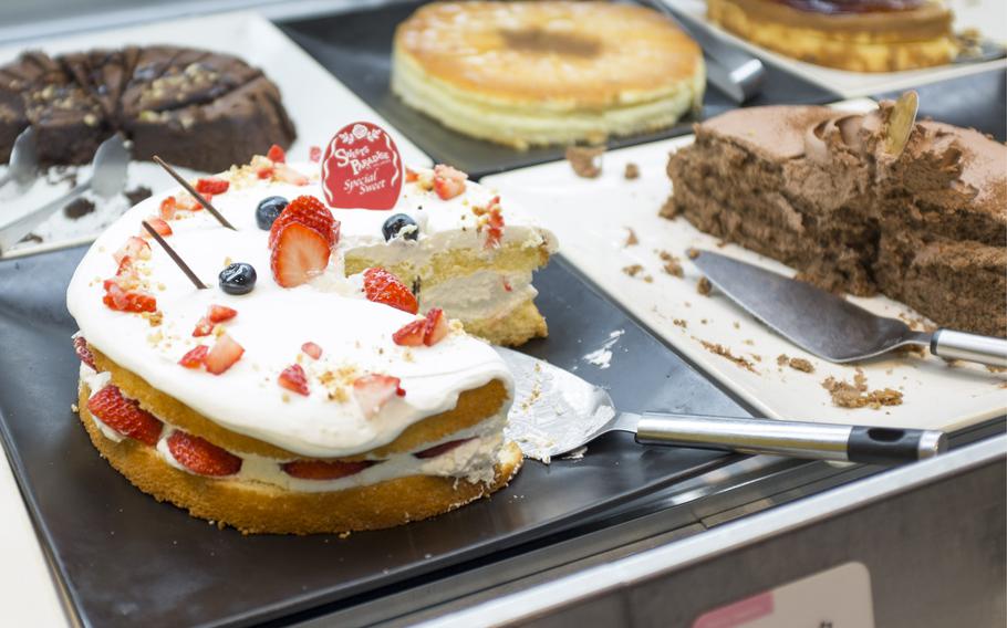 Sweets Paradise Factory outside the east gate of Tokyo's Shinjuku Station typically has more than 20 cakes out at a given time with selection varying daily.