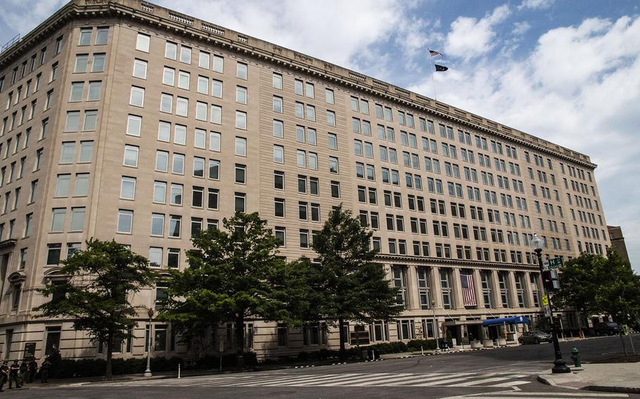 The Department of Veterans Affairs building in Washington, D.C., in June, 2020. 